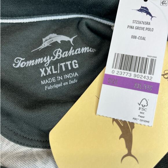NWT Tommy Bahama Men's Gray Pinapple Golf polo Size 2XL/TTG Countryclub‎ - Picture 5 of 6